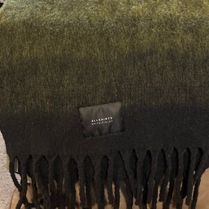 All Saints Khaki Green Ombre Blanket Scarf